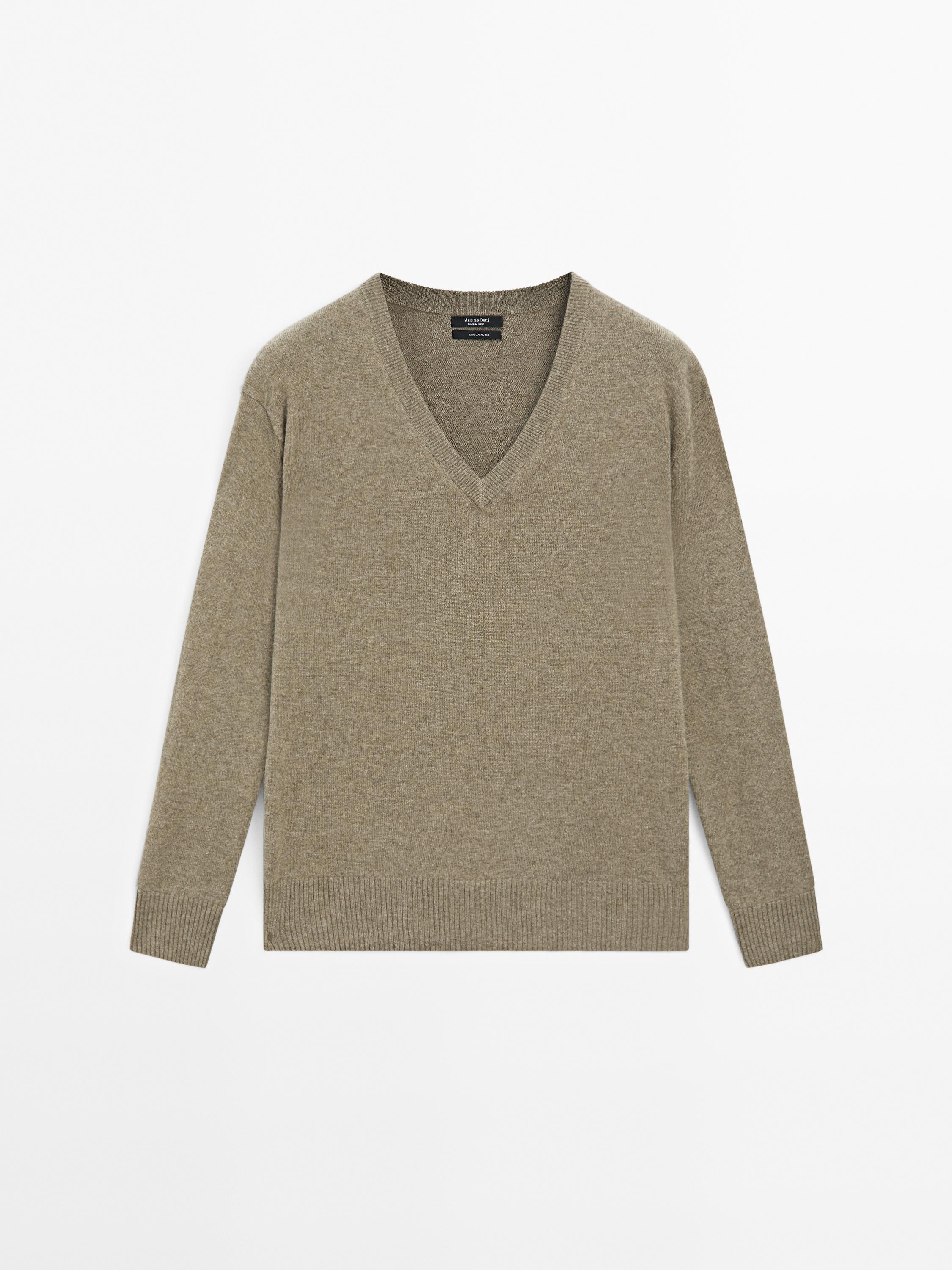 Knit 100% cashmere V-neck sweater